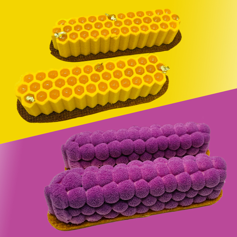 Kitchen Baking Utensils - Honeycomb and Grape Shape Long Mousse