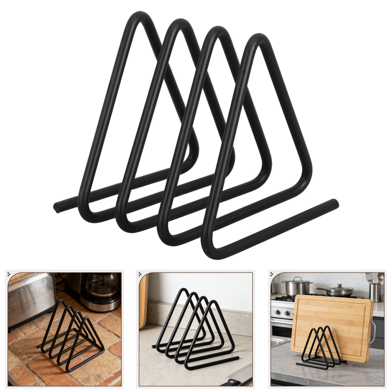 Kitchen Baking Sheet Organizer - Triangle Cutting Board Holder Spacesaving Vertical