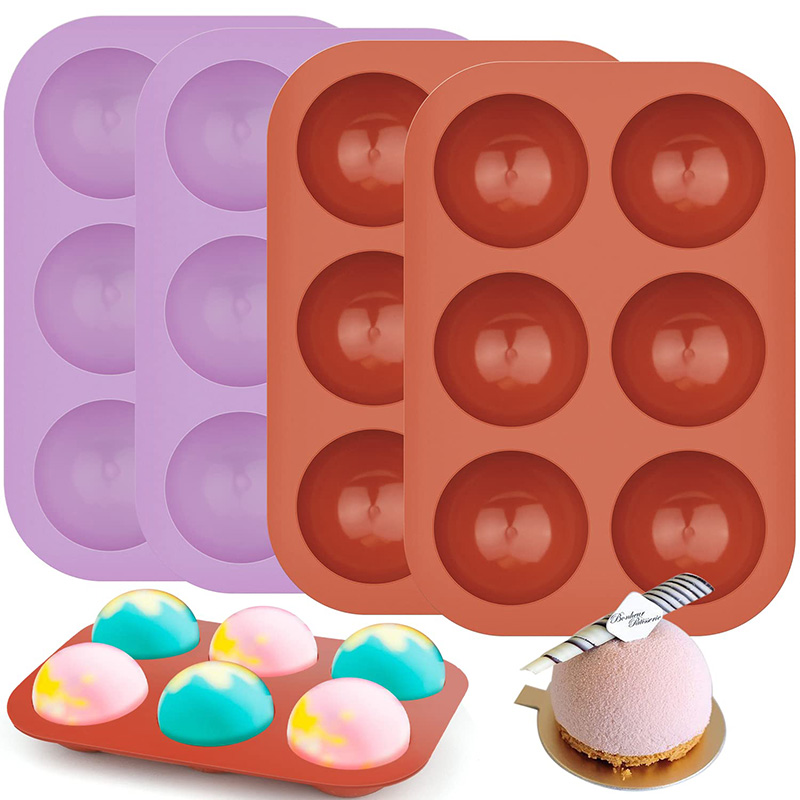 Kitchen Baking Utensils - 6 Cavities Semicircle Silicone Molds Semi
