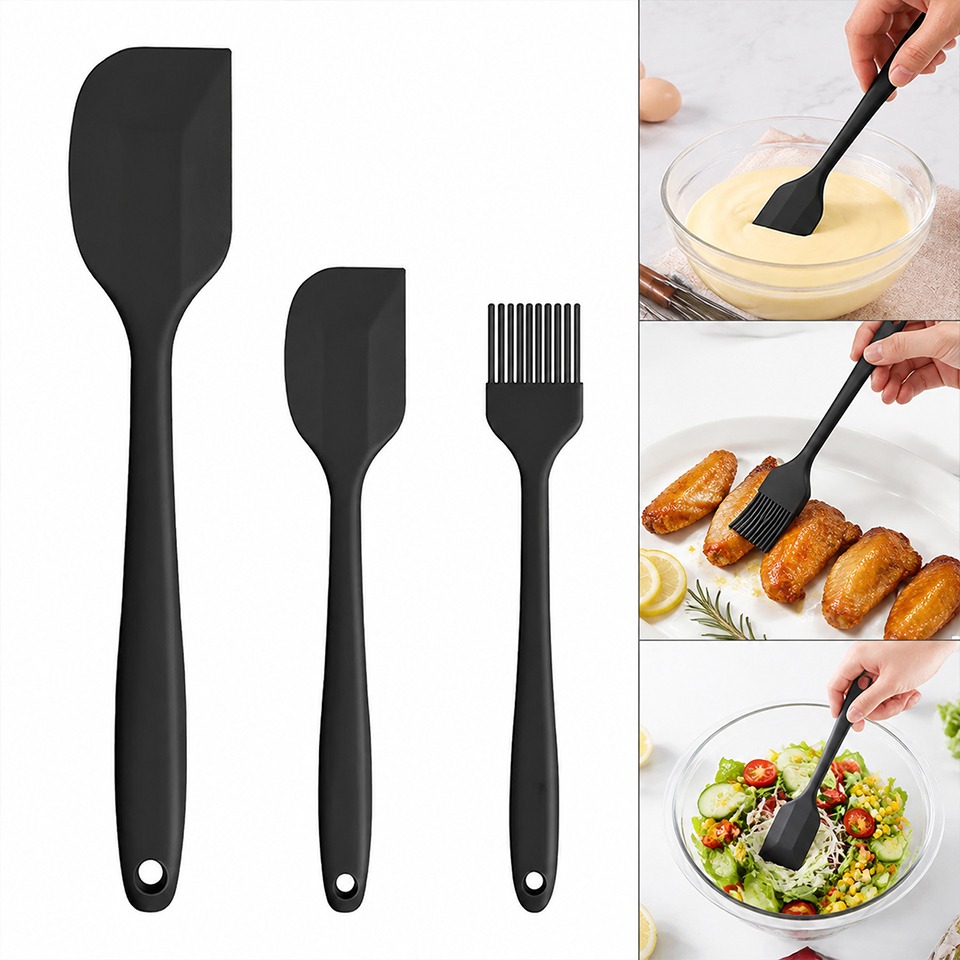 Bread Baking Kitchen Utensils - 3PCS Silicone Spatula Set Non Stick