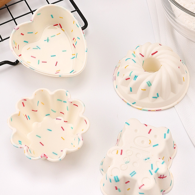 Kitchen Baking Utensils - 4pcs Colored Silicone Cake Cups Muffin