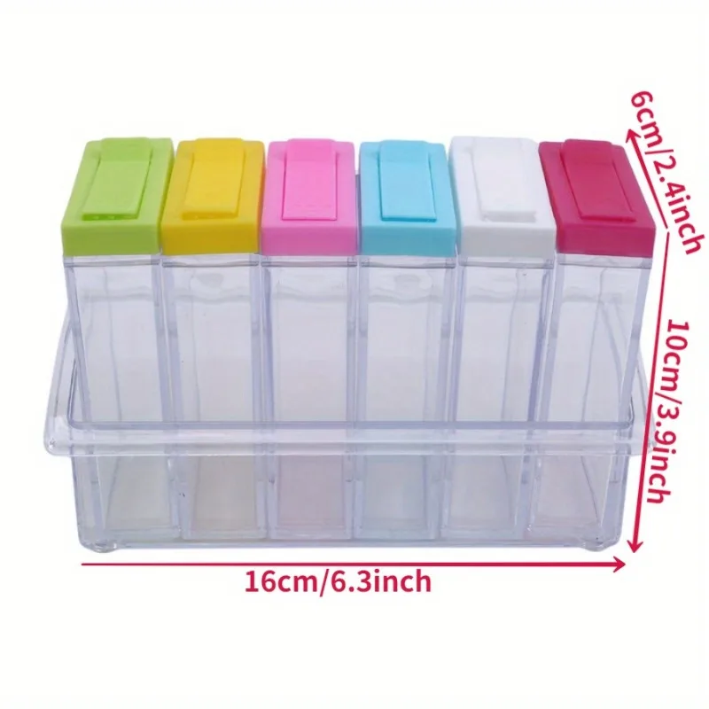 Transparent Seasoning Six Grid - Kitchen Baking Tray Organizer 评论和价格