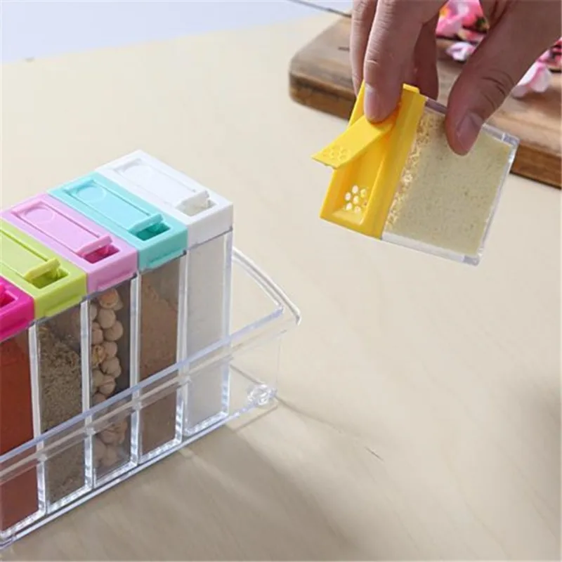 Transparent Seasoning Six Grid - Kitchen Baking Tray Organizer 评论和价格