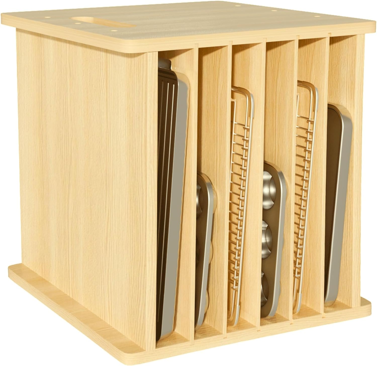 Wooden Bakeware Tray Divider O - Kitchen Baking Sheet Organizer 评论和价格