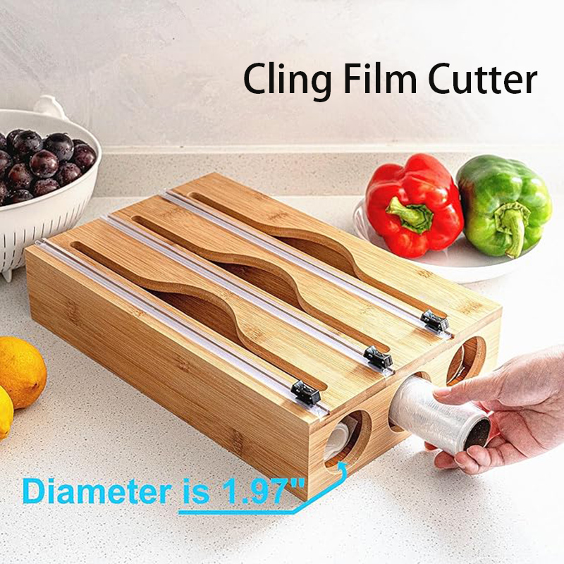 3 In 1 Bamboo Foil Cling Film  - Kitchen Baking Tray Organizer 评论和价格