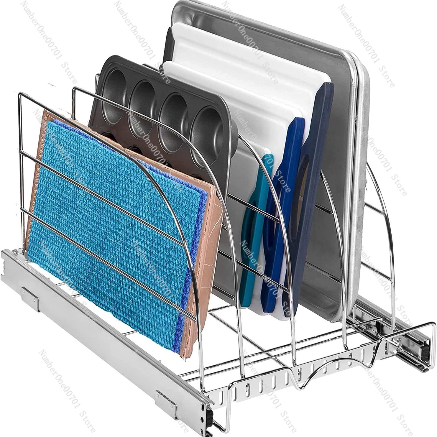 Slide-Out Kitchen Cabinet Orga - Kitchen Baking Sheet Organizer 评论和价格