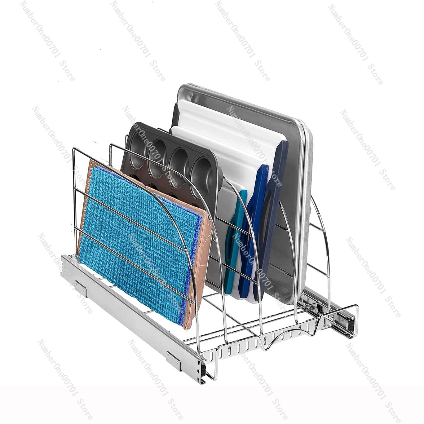 Slide-Out Kitchen Cabinet Orga - Kitchen Baking Sheet Organizer 评论和价格