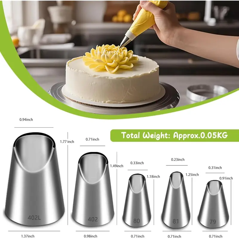 5PCS Stainless Steel Piping No - Kitchen Baking Decor 评论和价格