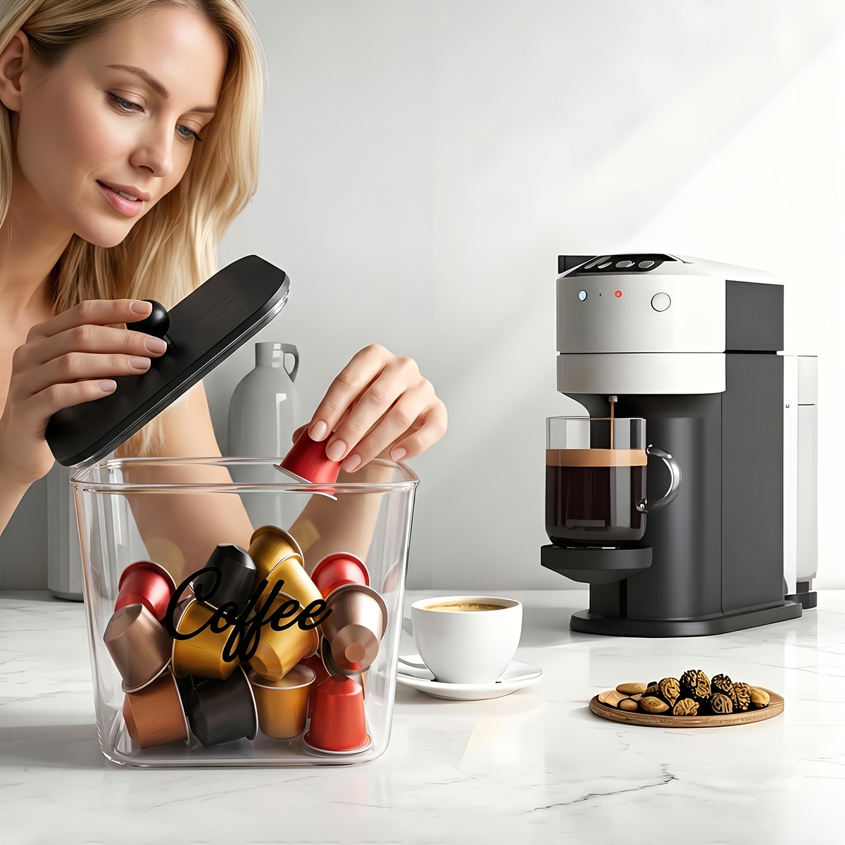 Coffee Pod Holder with Lids Pl - Kitchen Baking Tray Organizer 评论和价格