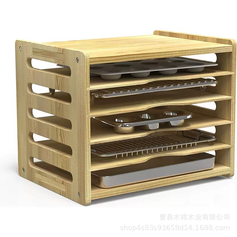 Solid wood kitchen storage rac - Kitchen Baking Sheet Organizer 评论和价格