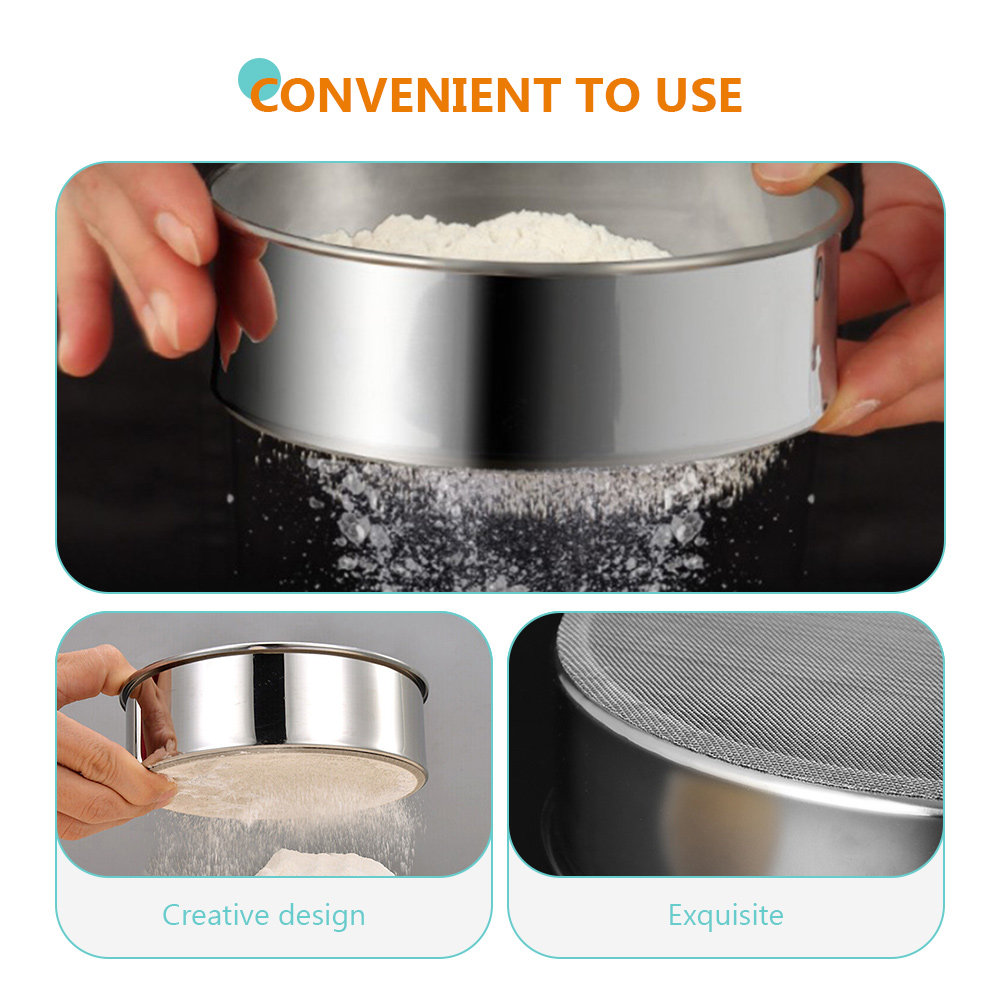 3Pcs Stainless Steel Flour Sif - Kitchen Baking Utensils 评论和价格
