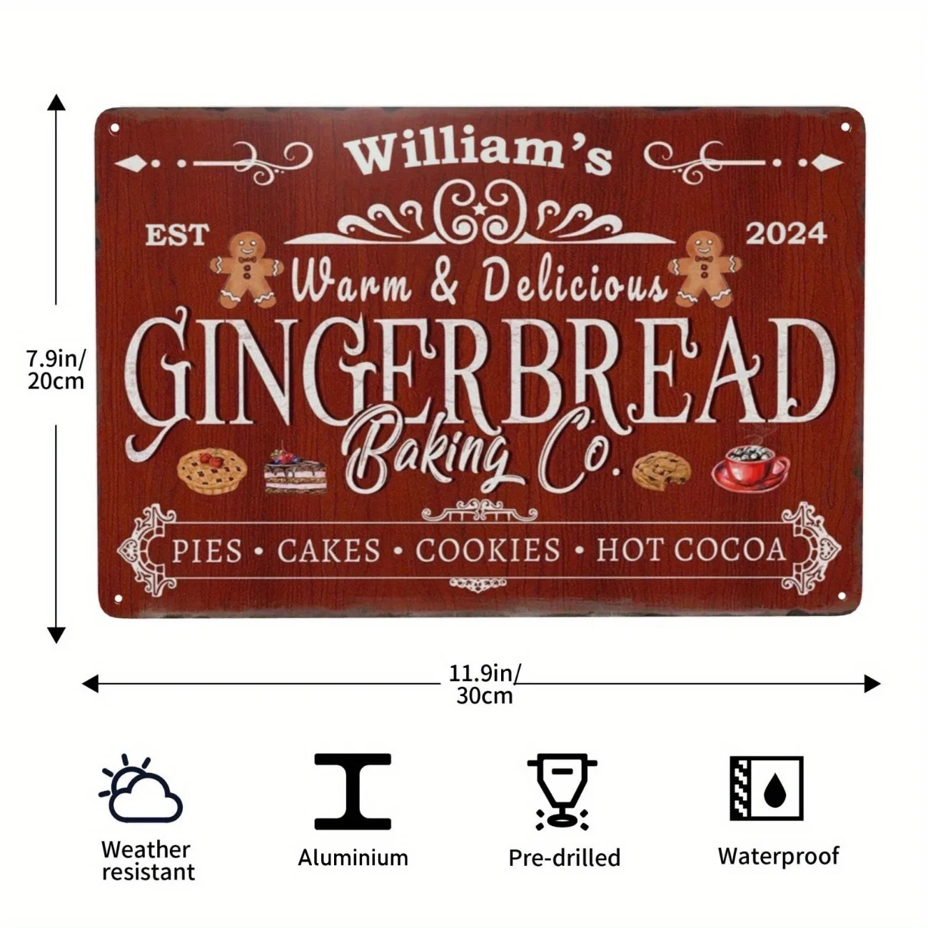 1pc Personalized Gingerbread B - Kitchen Baking Decor 评论和价格