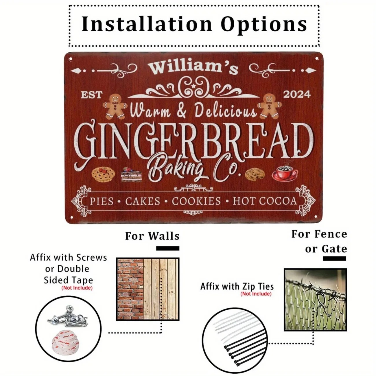 1pc Personalized Gingerbread B - Kitchen Baking Decor 评论和价格
