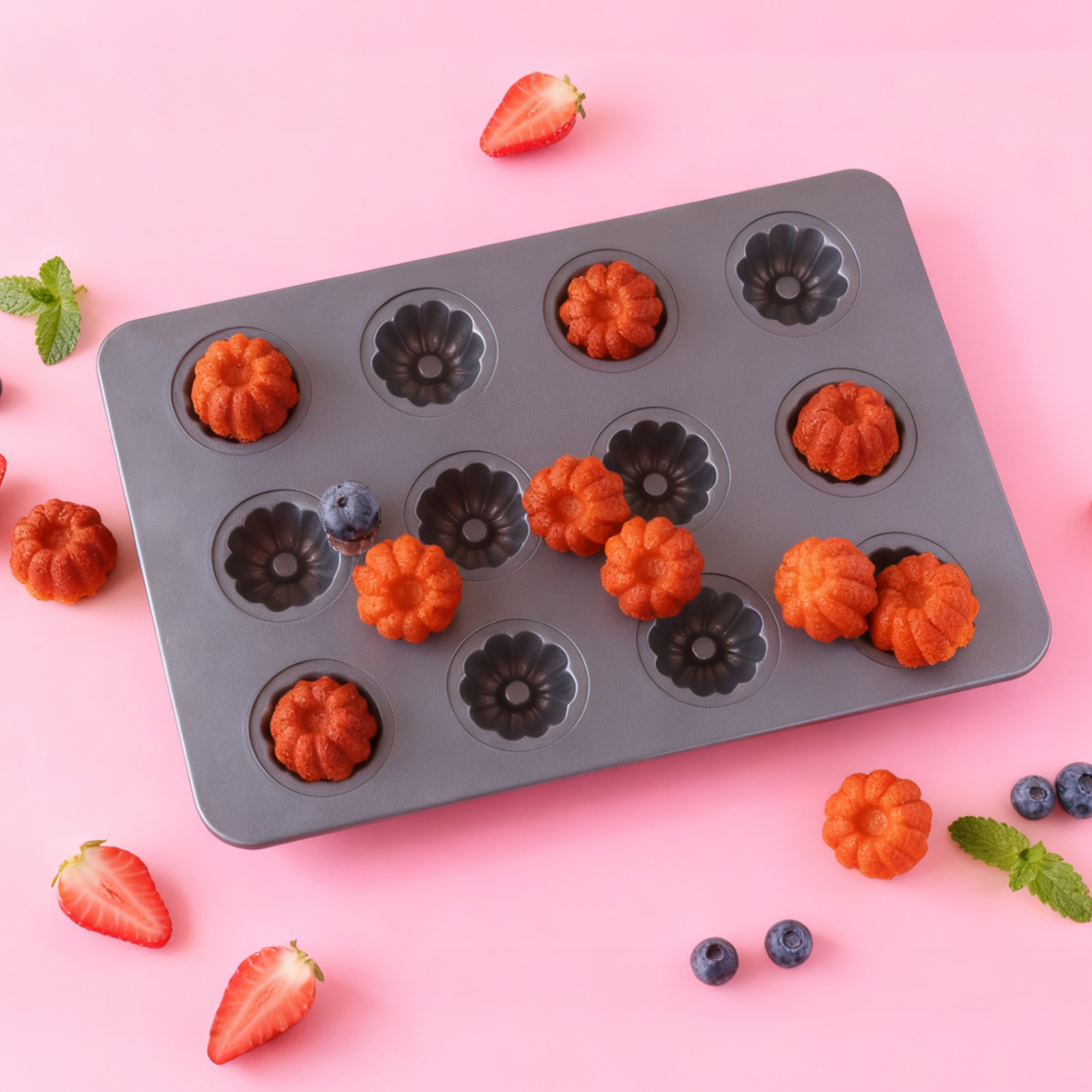 12-Cavity Mini Kouglof Baking  - Bread Baking Kitchen Utensils 评论和价格