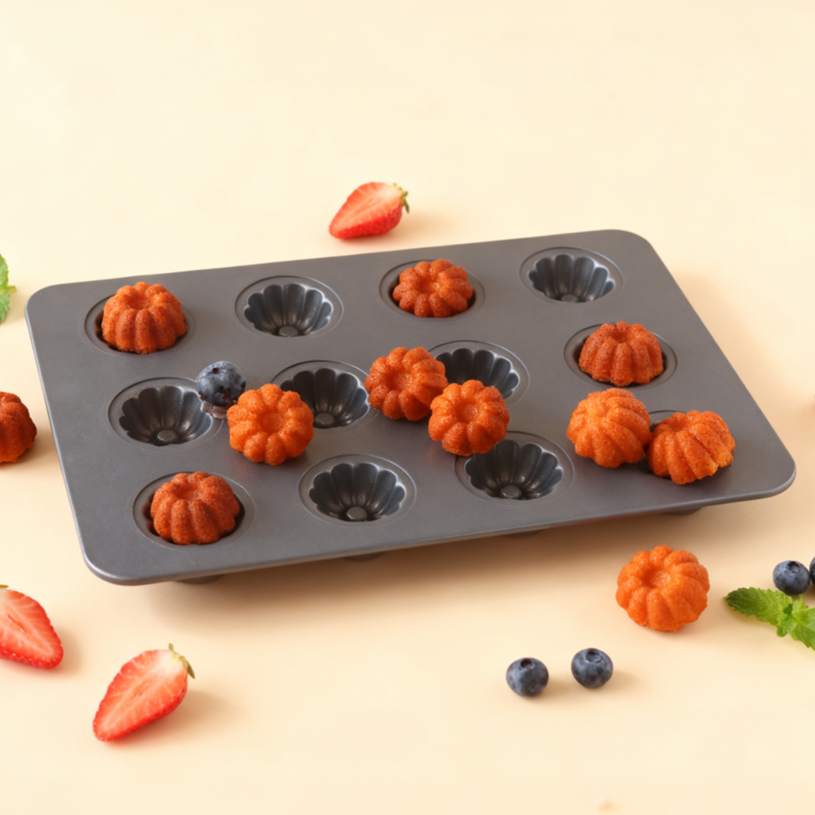 12-Cavity Mini Kouglof Baking  - Bread Baking Kitchen Utensils 评论和价格