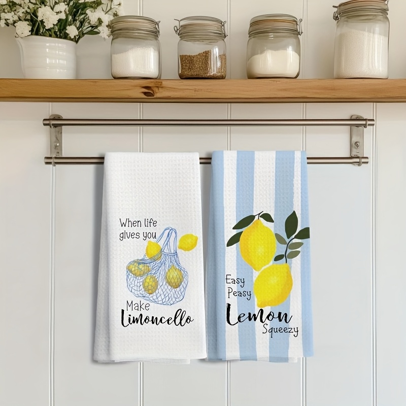 2Pcs, Lemon Mesh Kitchen Towel - Kitchen Baking Decor 评论和价格