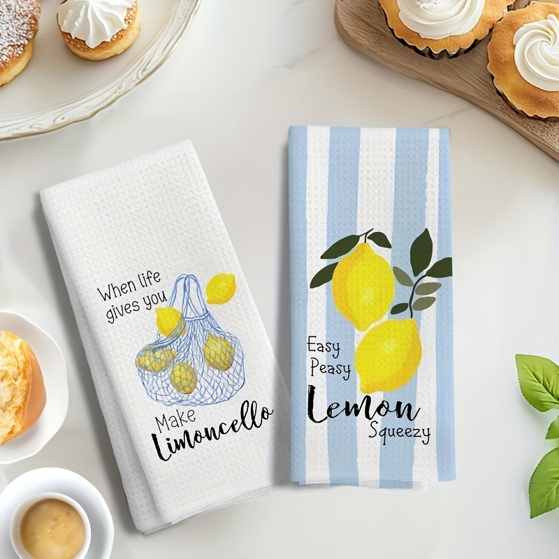2Pcs, Lemon Mesh Kitchen Towel - Kitchen Baking Decor 评论和价格