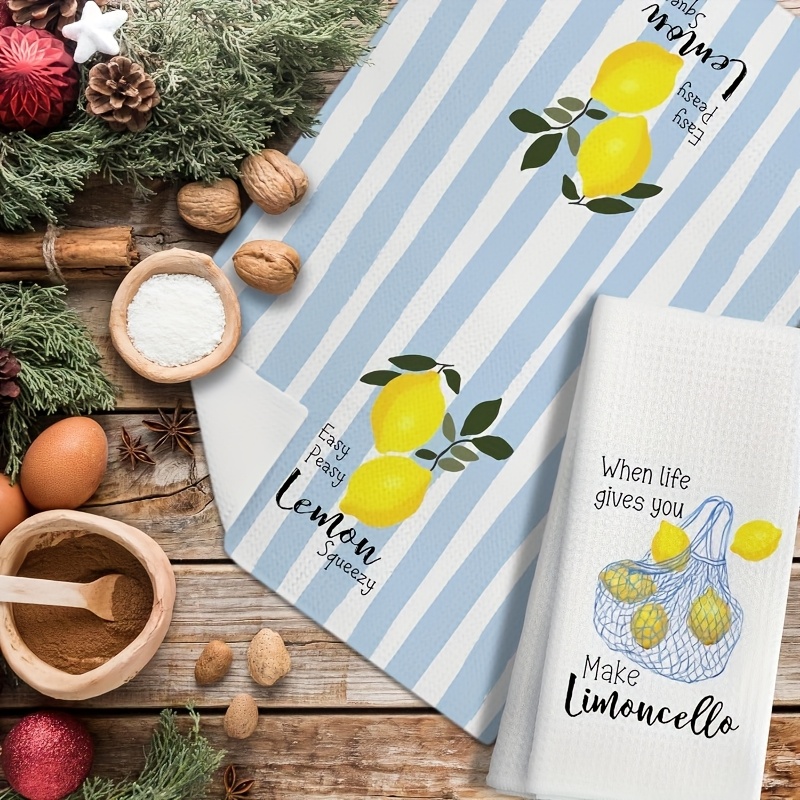 2Pcs, Lemon Mesh Kitchen Towel - Kitchen Baking Decor 评论和价格