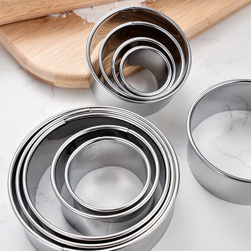 5PCS Round Stainless Steel Bis - Kitchen Baking Utensils 评论和价格