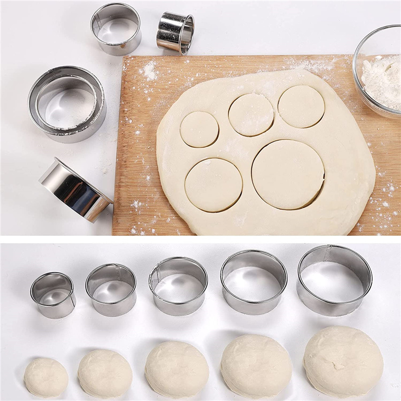 5PCS Round Stainless Steel Bis - Kitchen Baking Utensils 评论和价格