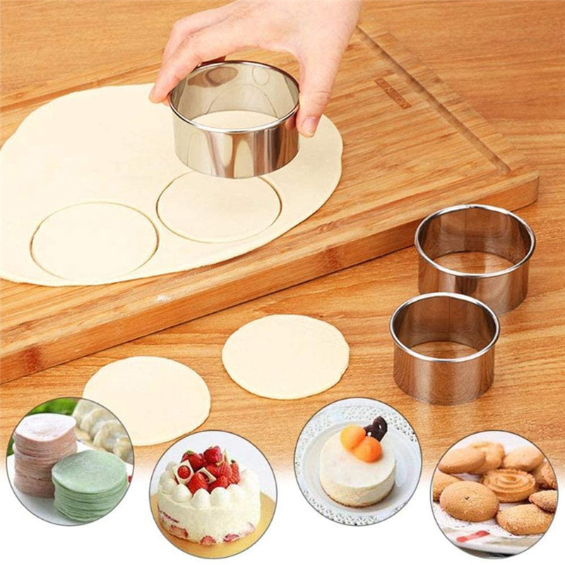 5PCS Round Stainless Steel Bis - Kitchen Baking Utensils 评论和价格