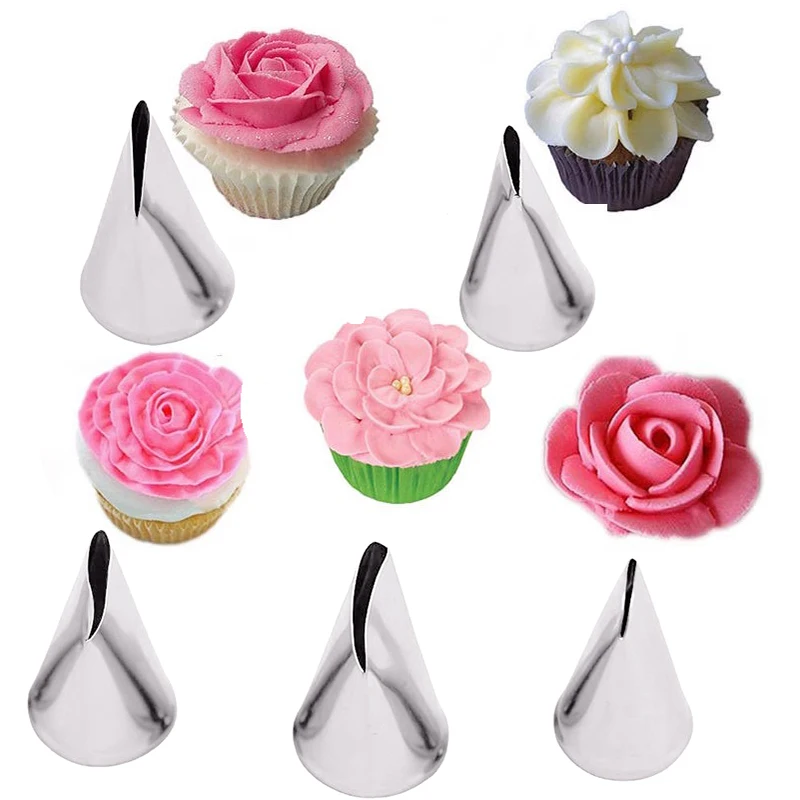 5pcs Flower Tulips Rose Nozzle - Kitchen Baking Decor 评论和价格
