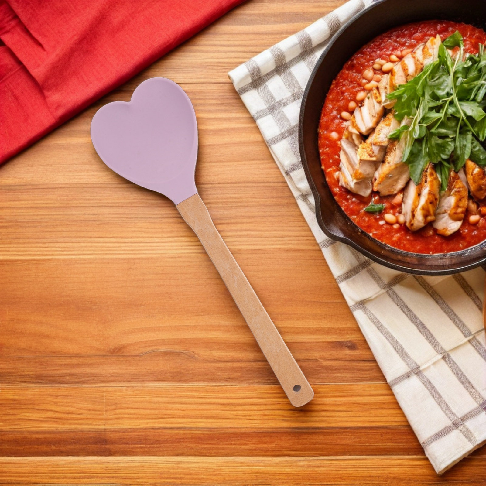 Heart-Shaped Silicone Spatula  - Kitchen Baking Utensils 评论和价格