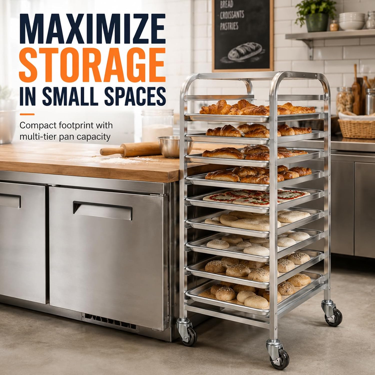 10 Tier Stainless Steel Sheet  - Kitchen Baking Sheet Organizer 评论和价格