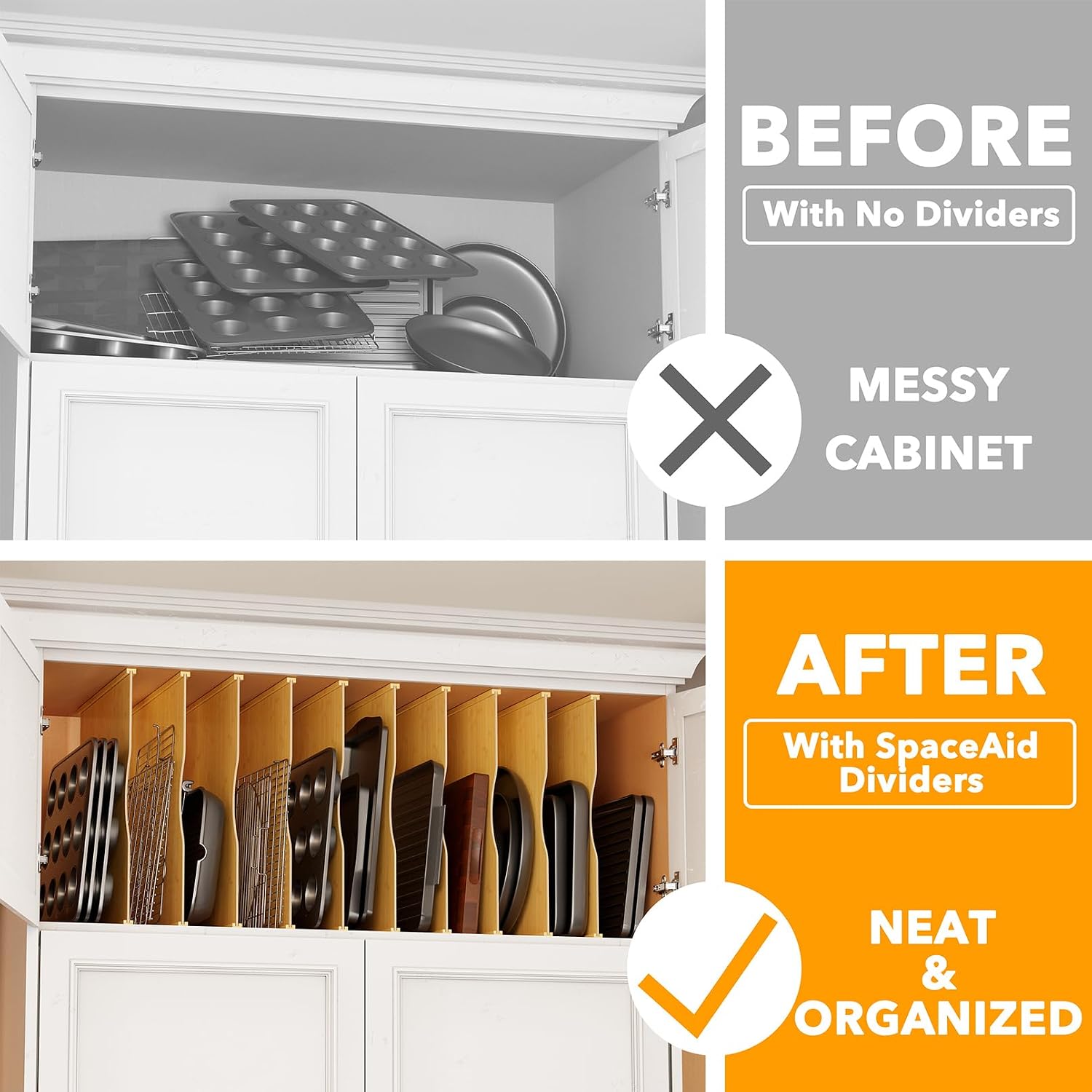 10 Pack Bamboo Tray Dividers f - Kitchen Baking Sheet Organizer 评论和价格